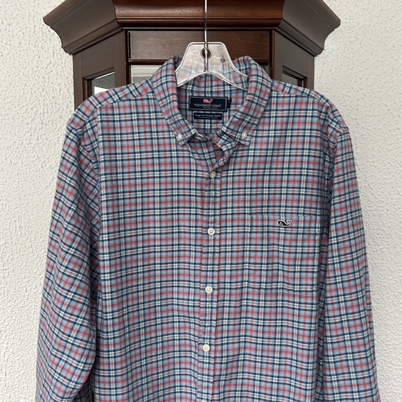 Vineyard Vines Plaid Slim Fit Flannel Tucker Shirt EUC Size L - Picture 2 of 12